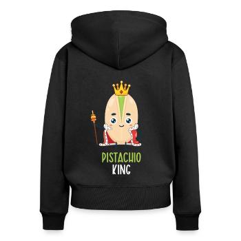 Pistache Pistache Nourriture Noël - Sweat à capuche zippé Premium bio Femme - noir - Dos - Julia (174cm)