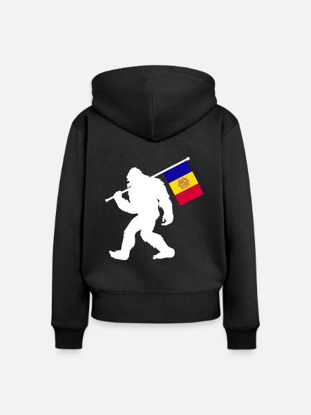 Andorra - Frauen Premium Bio Zip Hoodie - Schwarz