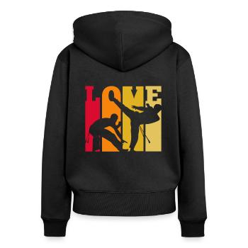 Capoeira Love Retro - Women's Premium Organic Zip Hoodie - black - Back - Julia (174cm)