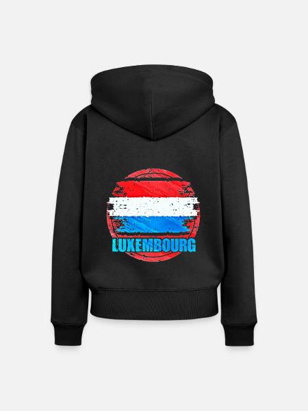 Luxemburg - Frauen Premium Bio Zip Hoodie - Schwarz