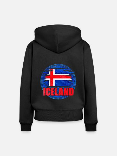 Island - Frauen Premium Bio Zip Hoodie - Schwarz