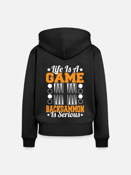 Backgammon - Frauen Premium Bio Zip Hoodie - Schwarz