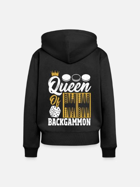 Backgammon - Frauen Premium Bio Zip Hoodie - Schwarz