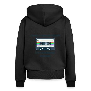 Retro -sarkastisches Alter Spruche - Frauen Premium Bio Zip Hoodie - Schwarz - Hinten - Julia (174cm)