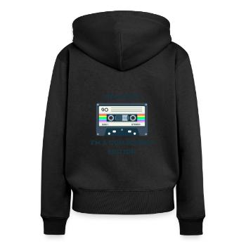 Retro -sarkastisches Alter Spruche - Frauen Premium Bio Zip Hoodie - Schwarz - Hinten - Julia (174cm)
