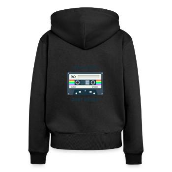 Retro -sarkastisches Alter Spruche - Frauen Premium Bio Zip Hoodie - Schwarz - Hinten - Julia (174cm)