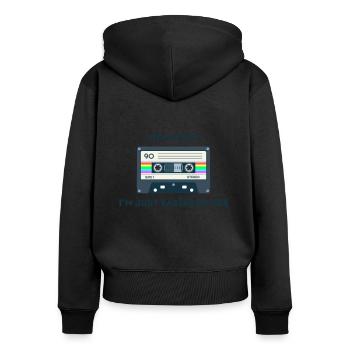 Retro -sarkastisches Alter Spruche - Frauen Premium Bio Zip Hoodie - Schwarz - Hinten - Julia (174cm)