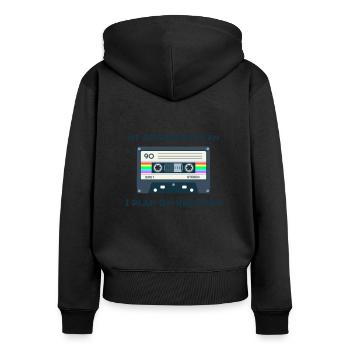 Retro -sarkastisches Alter Spruche - Frauen Premium Bio Zip Hoodie - Schwarz - Hinten - Julia (174cm)