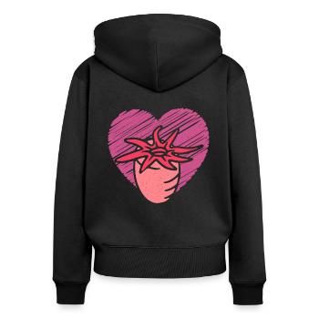 Sea Anemones Gift - Women's Premium Organic Zip Hoodie - black - Back - Julia (174cm)