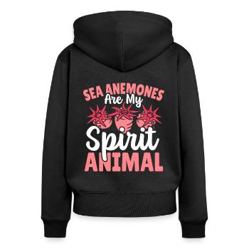 Sea Anemones Gift - Women's Premium Organic Zip Hoodie - black - Back - Julia (174cm)