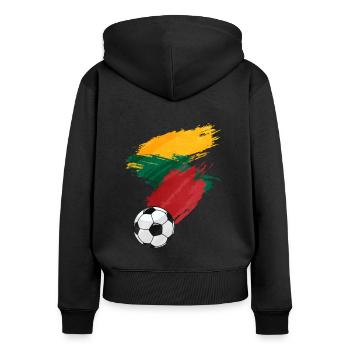 Lithuania Football Football Flag - Women's Premium Organic Zip Hoodie - black - Back - Julia (174cm)