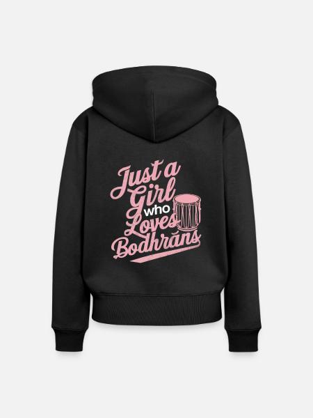 Bodhran - Frauen Premium Bio Zip Hoodie - Schwarz