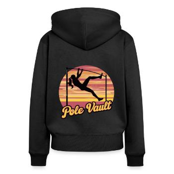 Stabhochspringer-Geschenk - Frauen Premium Bio Zip Hoodie - Schwarz - Hinten - Julia (174cm)
