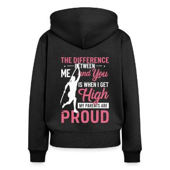 Stabhochspringer-Geschenk - Frauen Premium Bio Zip Hoodie - Schwarz - Hinten - Julia (174cm)
