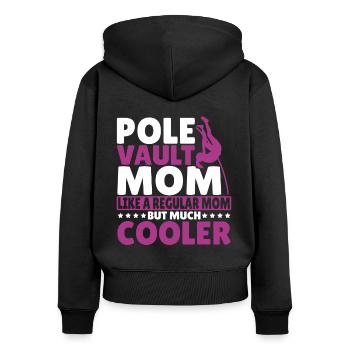 Stabhochspringer-Geschenk - Frauen Premium Bio Zip Hoodie - Schwarz - Hinten - Julia (174cm)