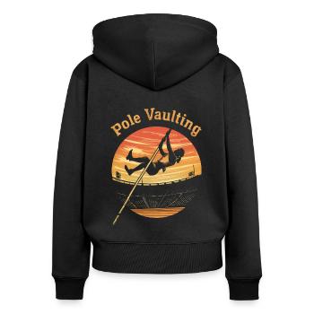 Stabhochsprung Geschenk - Frauen Premium Bio Zip Hoodie - Schwarz - Hinten - Julia (174cm)