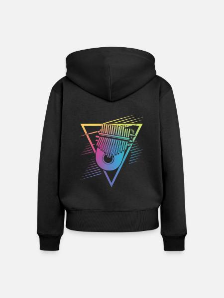 Idiophon Kalimba Geschenk - Frauen Premium Bio Zip Hoodie - Schwarz