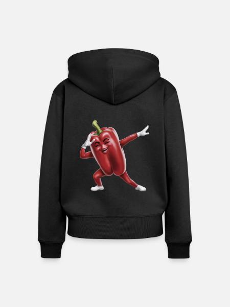 Paprika Geschenk - Frauen Premium Bio Zip Hoodie - Schwarz