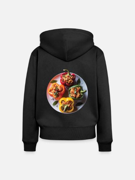 Paprika Geschenk - Frauen Premium Bio Zip Hoodie - Schwarz
