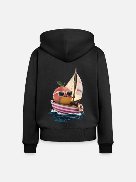 Obst Grapefruit Bootfahren Geschenk - Frauen Premium Bio Zip Hoodie - Schwarz