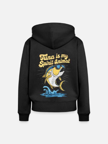 Thunfisch - Frauen Premium Bio Zip Hoodie - Schwarz