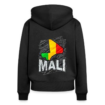 Mali - Sweat à capuche zippé Premium bio Femme - noir - Dos - Julia (174cm)
