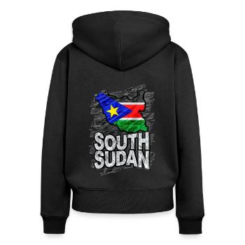 Soudan - Sweat à capuche zippé Premium bio Femme - noir - Dos - Julia (174cm)