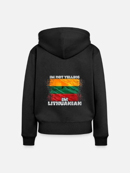 Litauen - Frauen Premium Bio Zip Hoodie - Schwarz