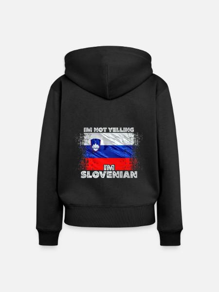 Slowenien - Frauen Premium Bio Zip Hoodie - Schwarz