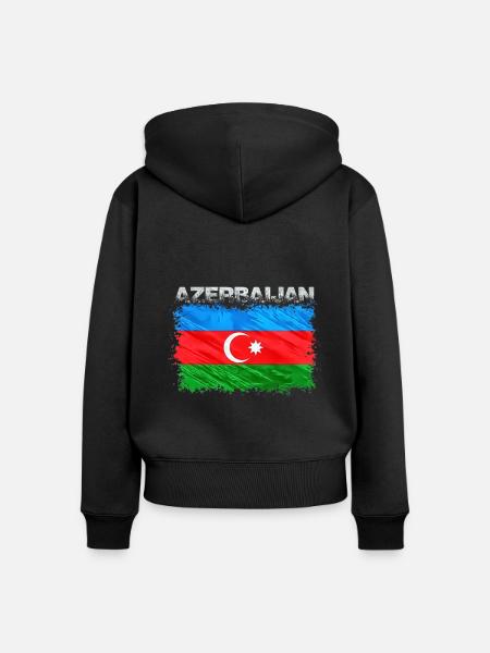 Aserbaidschan - Frauen Premium Bio Zip Hoodie - Schwarz