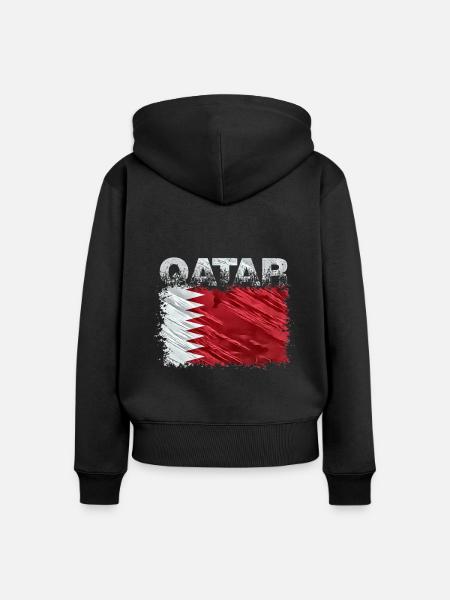 Katar - Frauen Premium Bio Zip Hoodie - Schwarz