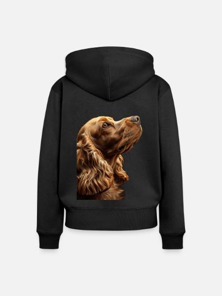 Cocker Spaniel - Frauen Premium Bio Zip Hoodie - Schwarz