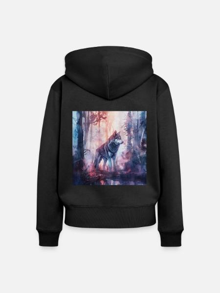 Hund - Frauen Premium Bio Zip Hoodie - Schwarz