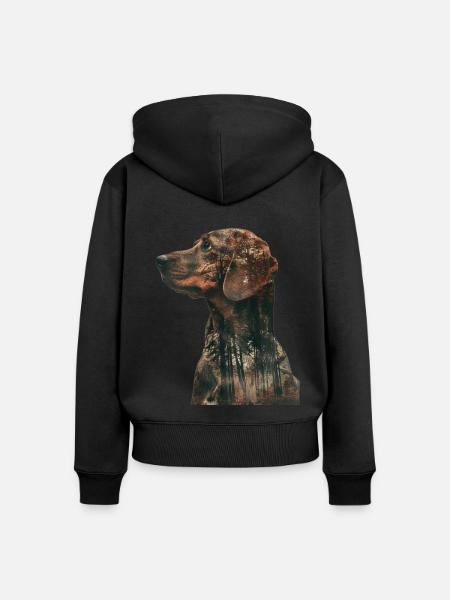 Beagle - Frauen Premium Bio Zip Hoodie - Schwarz