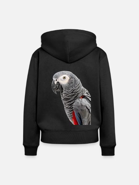 Afrikanisches Grau - Frauen Premium Bio Zip Hoodie - Schwarz