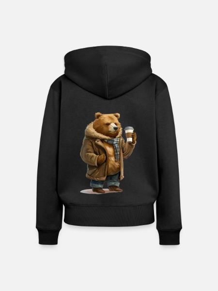 Tragen - Frauen Premium Bio Zip Hoodie - Schwarz