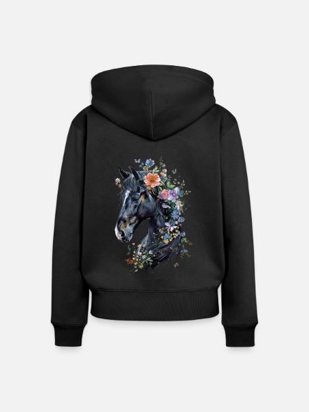 Friesisch - Frauen Premium Bio Zip Hoodie - Schwarz
