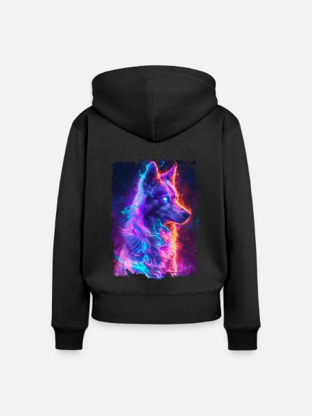 Hund - Frauen Premium Bio Zip Hoodie - Schwarz