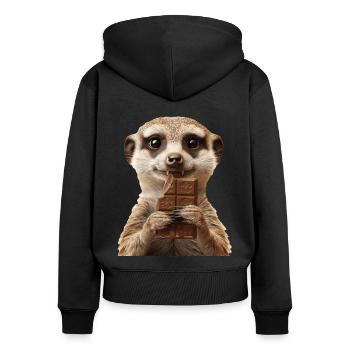 Suricate - Sweat à capuche zippé Premium bio Femme - noir - Dos - Julia (174cm)