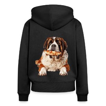 Saint-bernard - Sweat à capuche zippé Premium bio Femme - noir - Dos - Julia (174cm)