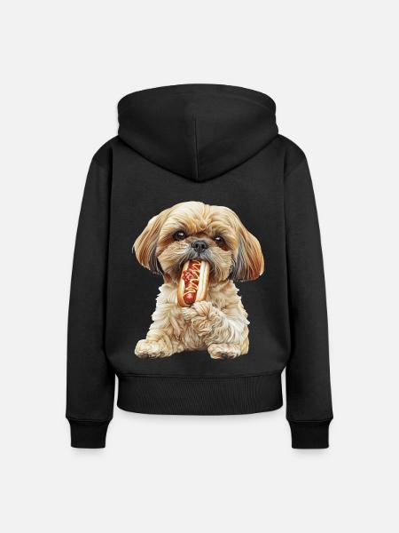 Shih Tzu - Frauen Premium Bio Zip Hoodie - Schwarz