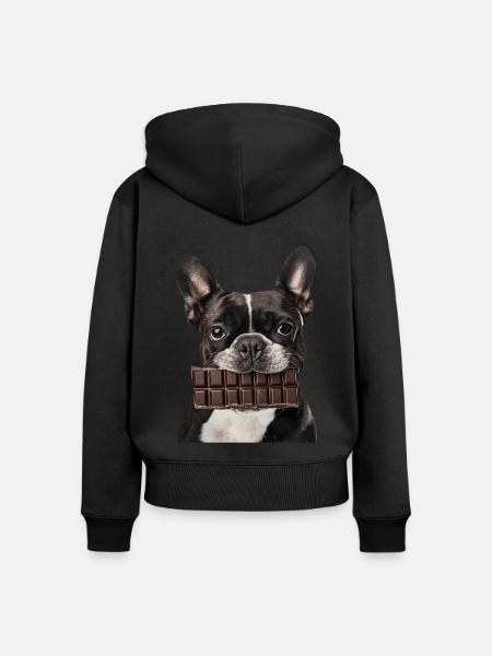 Boston Terrier - Frauen Premium Bio Zip Hoodie - Schwarz