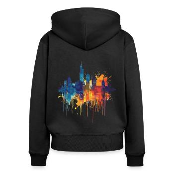 Dijk en Waard - Women's Premium Organic Zip Hoodie - black - Back - Julia (174cm)