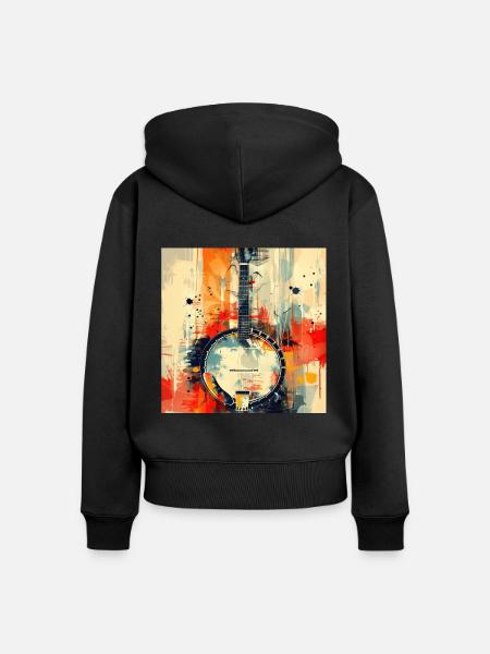 Banjo - Frauen Premium Bio Zip Hoodie - Schwarz