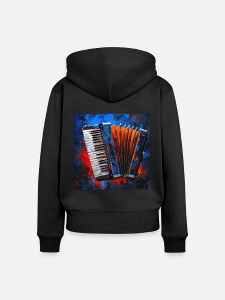 Akkordeon - Frauen Premium Bio Zip Hoodie - Schwarz