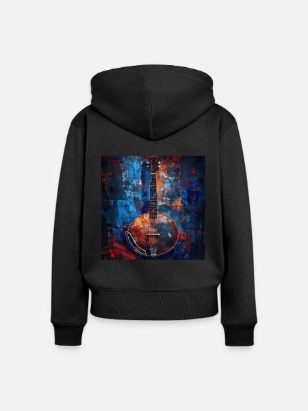 Banjo - Frauen Premium Bio Zip Hoodie - Schwarz