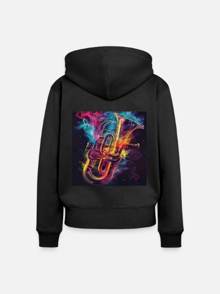 Tuba - Frauen Premium Bio Zip Hoodie - Schwarz