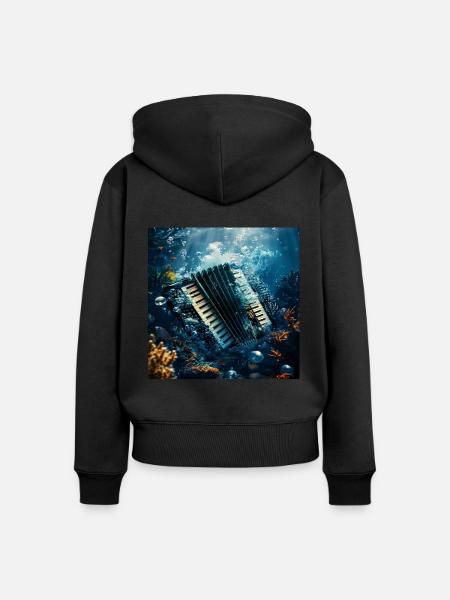 Akkordeon - Frauen Premium Bio Zip Hoodie - Schwarz