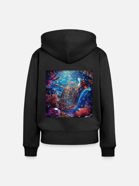 Tuba - Frauen Premium Bio Zip Hoodie - Schwarz