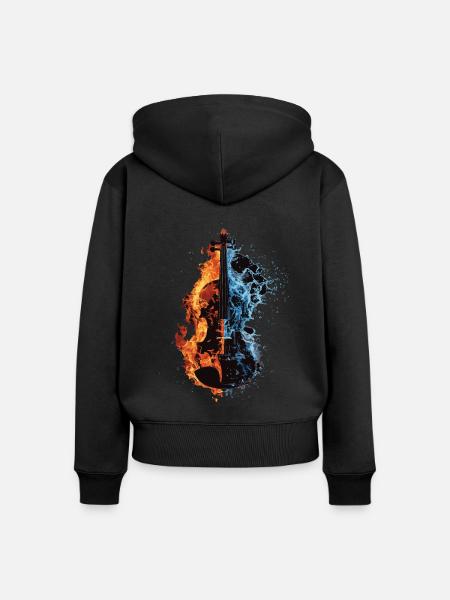 Violine - Frauen Premium Bio Zip Hoodie - Schwarz